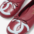 Chanel Ballet Flats in Burgundy & Light Blue lambskin, 26 collection
