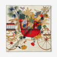 Hermès La Nature en Voyage Scarf 90, Ivoire, Rouge H & Vert Loden