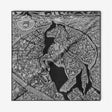 Hermès La Cite Cavaliere La Nuit Embroidered Scarf 90, Noir & Blanc