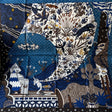 Hermès Le Premier Chant Scarf 90, Bleu Nuit, Blance & Ebene