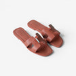 Hermès Women's Oran Sandal, 39, Rouge Tomette