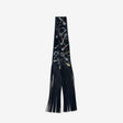 Hermès Les Cles a Pois leather fringes Twilly, Noir, Mordoré & Blanc