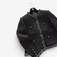 Chanel Embroidered Tweed Jacket with Green Jewel buttons, 26 collection