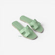 Hermès Women's Oran Sandal, 40, Vert De Mer