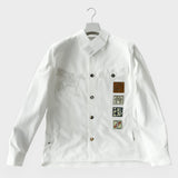 Hermès Men's 'Icones au Carre' Overshirt, White, 48 EU, 38 UK