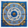 Hermès Astrologie Forever Scarf 90, Bleu Cobalt, Vieil Or & Blanc