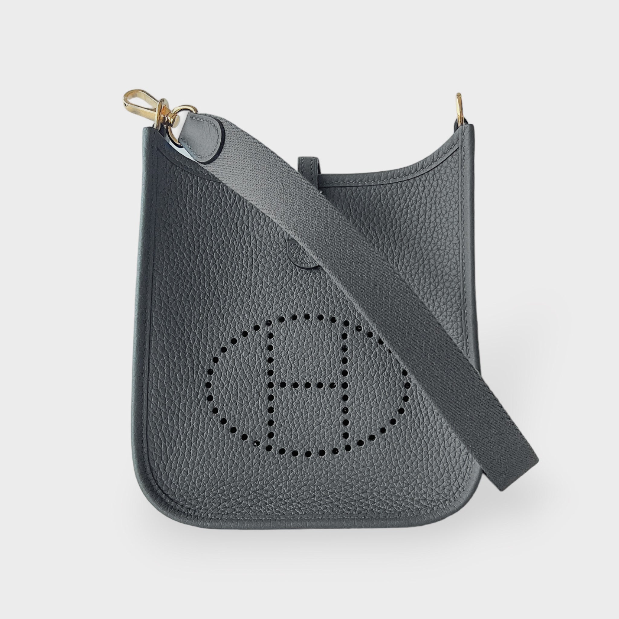 Hermes Evelyne Womens Shoulder Bags, Grey, 16cm
