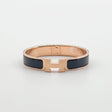Hermès Clic H Bracelet, PM, Noir, Rose Gold Hardware