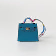 Hermès Micro Mini Kelly Twilly Bag Charm, Bleu Izmir, Gold Hardware