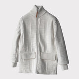 Hermes Womens Knitted Coat In White, Size 34