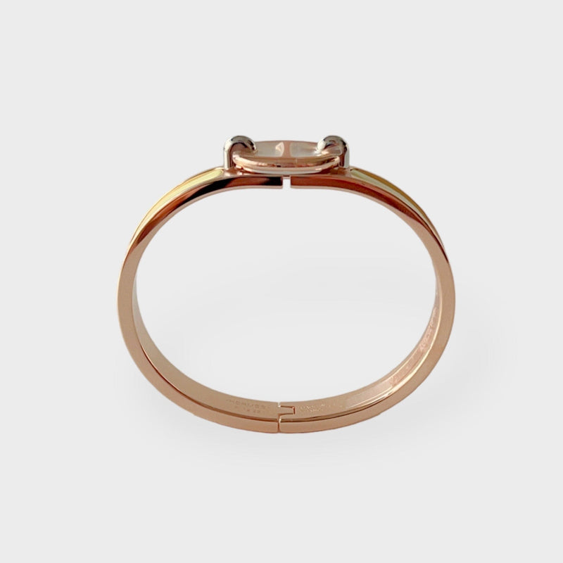 Hermès Mini Clic Chaine D'Ancre Bracelet In Poussin Yellow And Rose Gold