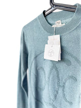 Hermès "H Lift" Cashmere Sweater In Bleu Lichen, Light Blue | Size 36