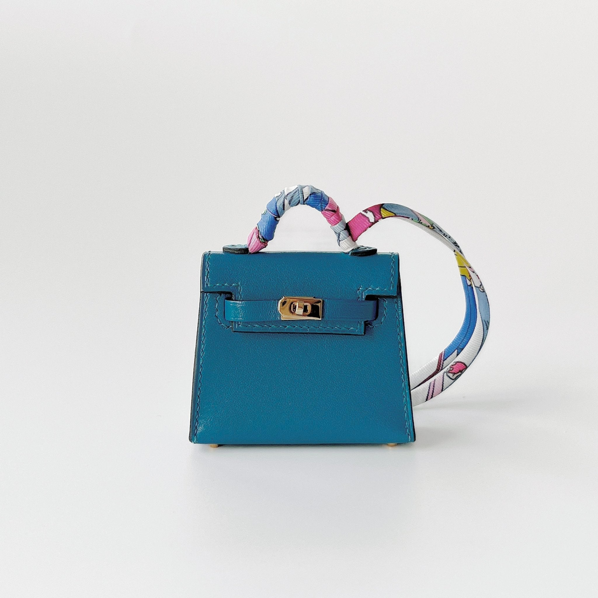 Hermès Kelly Mini 22 Pochette Lizard Bleu Izmir GHW - Kaialux