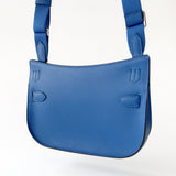 Hermes Jypsiere Mini Bag In Blue With Palladium Hardware