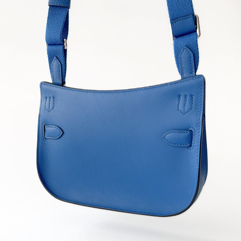 Hermes Jypsiere Mini Bag In Blue With Palladium Hardware