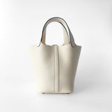 Hermes Picotin Lock Bag 18 In Nata Clemence Leather And Gold Hardware