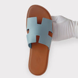 Hermes Men's Izmir Sandal In Vert D'eau, Blue, Size 42.5 EU