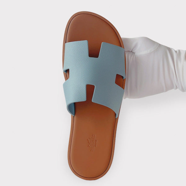 Hermes Men's Izmir Sandal In Vert D'eau, Blue, Size 42.5 EU