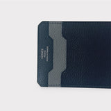 Hermes City 3CC Colorblock Card Holder In Noir And Vert-De-Gris, Black And Grey