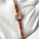 Hermes Faubourg Polka Watch In Rose Gold And Diamonds, Mini Model, 15mm