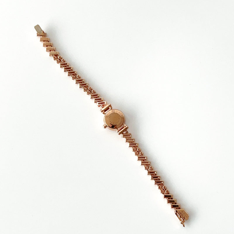Hermes Faubourg Polka Watch In Rose Gold And Diamonds, Mini Model, 15mm