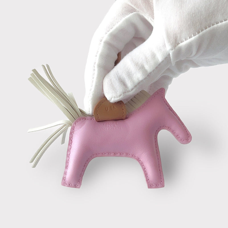 Hermes Rodeo PM Bag Charm In Mauve Sylvestre, Chai & Craie