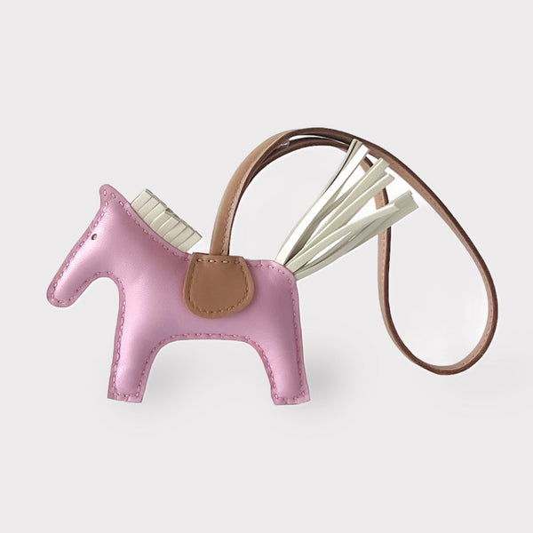 Hermes Rodeo PM Bag Charm In Mauve Sylvestre, Chai & Craie