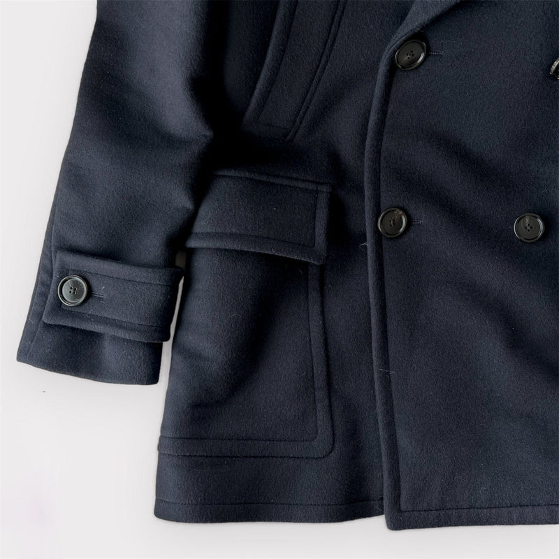 Hermes Men's Caban Corto Double Cashmere Jacket In Marine Blue