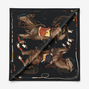 Hermès Grand Galop Embroidered Scarf 90