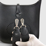 Hermès Evelyne 23 Bag, Black, Palladium Hardware