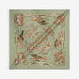 Hermès Guepards Scarf 80, Kaki, Gold & Blanc