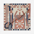 Hermès Flora y Plata Scarf, Terracotta, Bleu Marine & Beige Rose