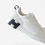 Hermes Men's Bouncing Sneaker In White And Black, Size 43