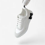 Hermes Men's Bouncing Sneaker In White And Black, Size 43