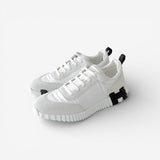 Hermes Men's Bouncing Sneaker In White And Black, Size 43
