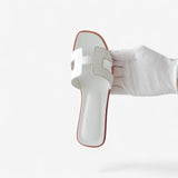 Hermès Women's Oran Sandal In White, Size 40