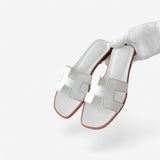 Hermès Women's Oran Sandal In White, Size 40
