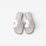 Hermès Women's Oran Sandal In White, Size 40
