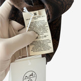 Hermes Women's Chemise Col Drape A Liens Marbre Mosaique Medor, Marron & Prune, 36