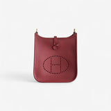 Hermes Mini Evelyne 16 Rouge H With Gold Plated Hardware, K Stamp 2025