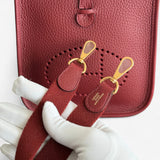 Hermes Mini Evelyne 16 Rouge H With Gold Plated Hardware, K Stamp 2025