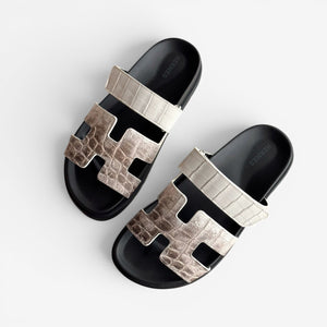 Hermès Women’s Chypre Sandal, Himalaya Crocodile