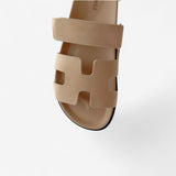 Hermès Women's Chypre Suede Sandal In Beige Argile, Size 36.5