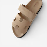 Hermès Women's Chypre Suede Sandal In Beige Argile, Size 36.5