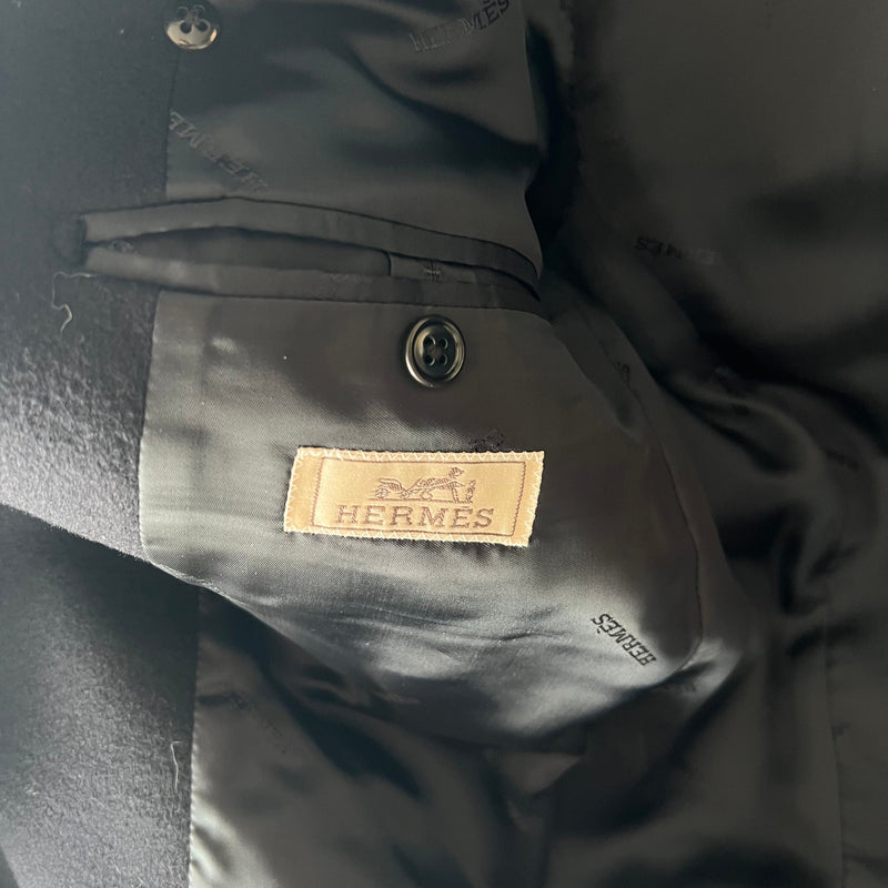 Hermes Men's Caban Corto Double Cashmere Jacket In Marine Blue