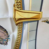 Hermes Grand Apparat Forever Scarf 90, Crème, Gold And Multicolore