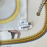 Hermes Grand Apparat Forever Scarf 90, Crème, Gold And Multicolore