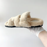 Hermes Chypre Sandal Ecru Shearling, Womens Size 39 EU