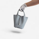 Hermès Picotin 18 Bag, Gris Plantin, Palladium Hardware