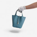 Hermès Picotin 18 Bag, Bleu Jean, Palladium Hardware